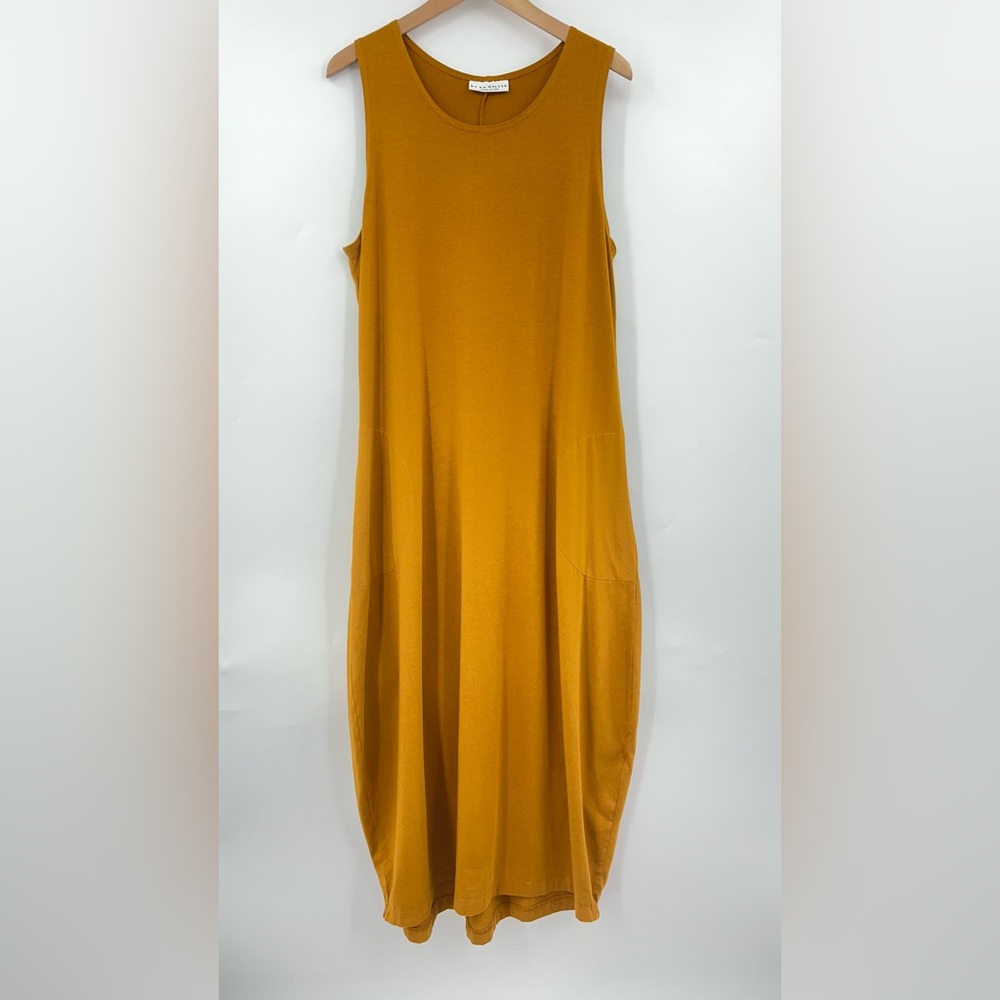 Bryn Walker L Philippa Bamboo Cotton 0003 Sleeveless Maxi Dress large mustard